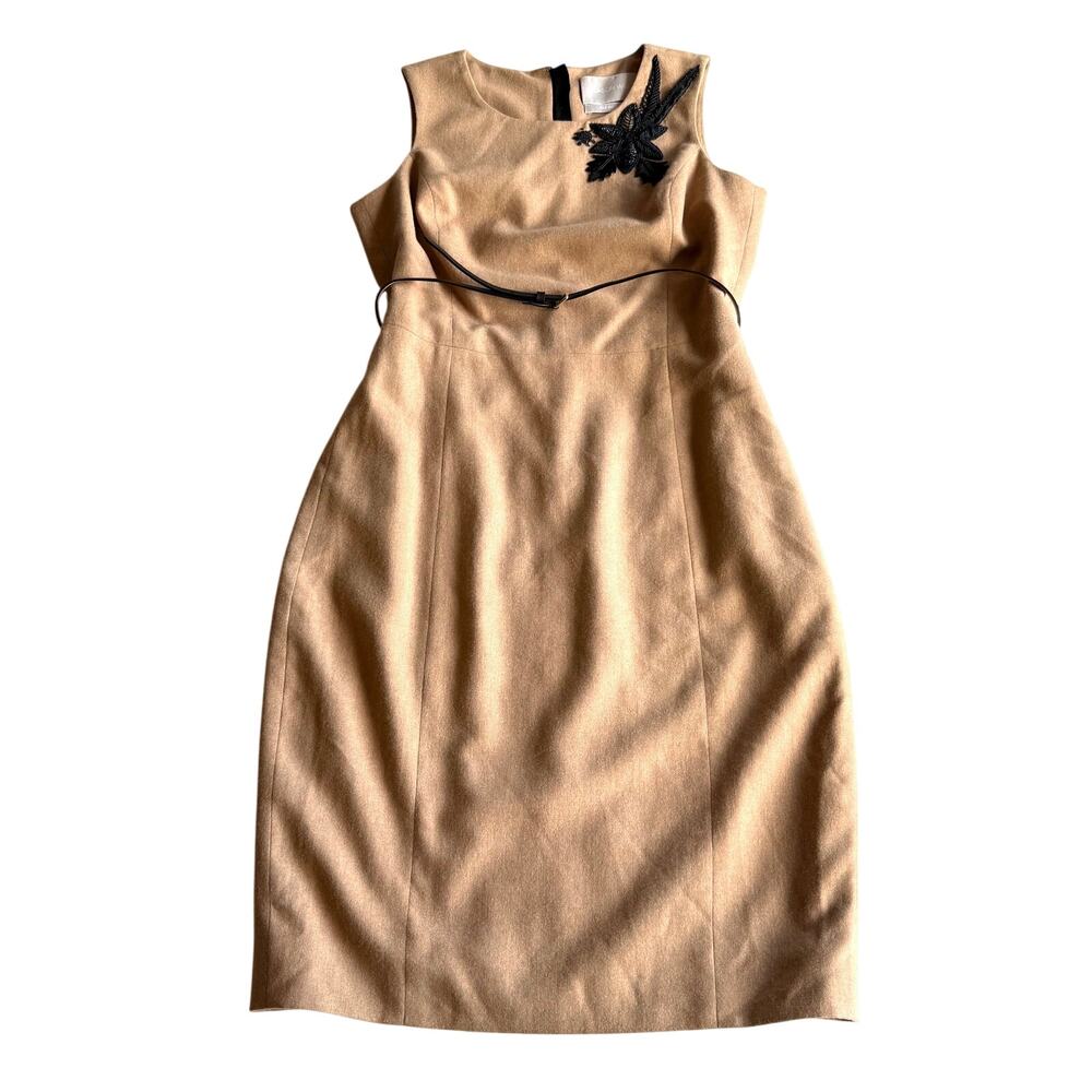 Jason‎ Wu Pre Fall 2012 Camel Embellished Belted Sleeveless Midi Sheath Dress 8